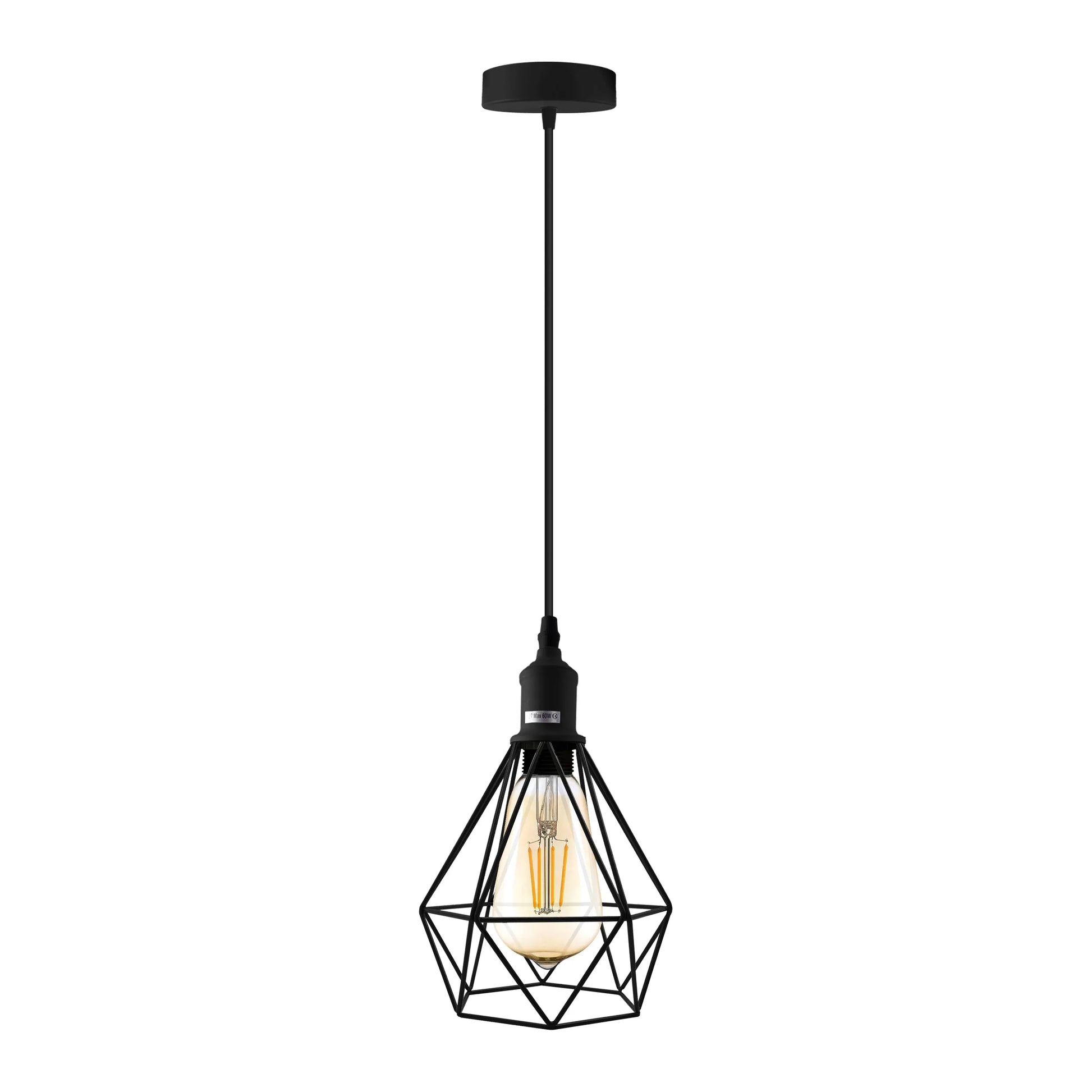 Abat-jour suspension plafond cage métal industriel 