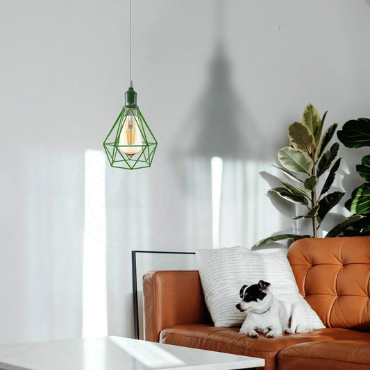 Abat-jour suspension plafond cage métal industriel 