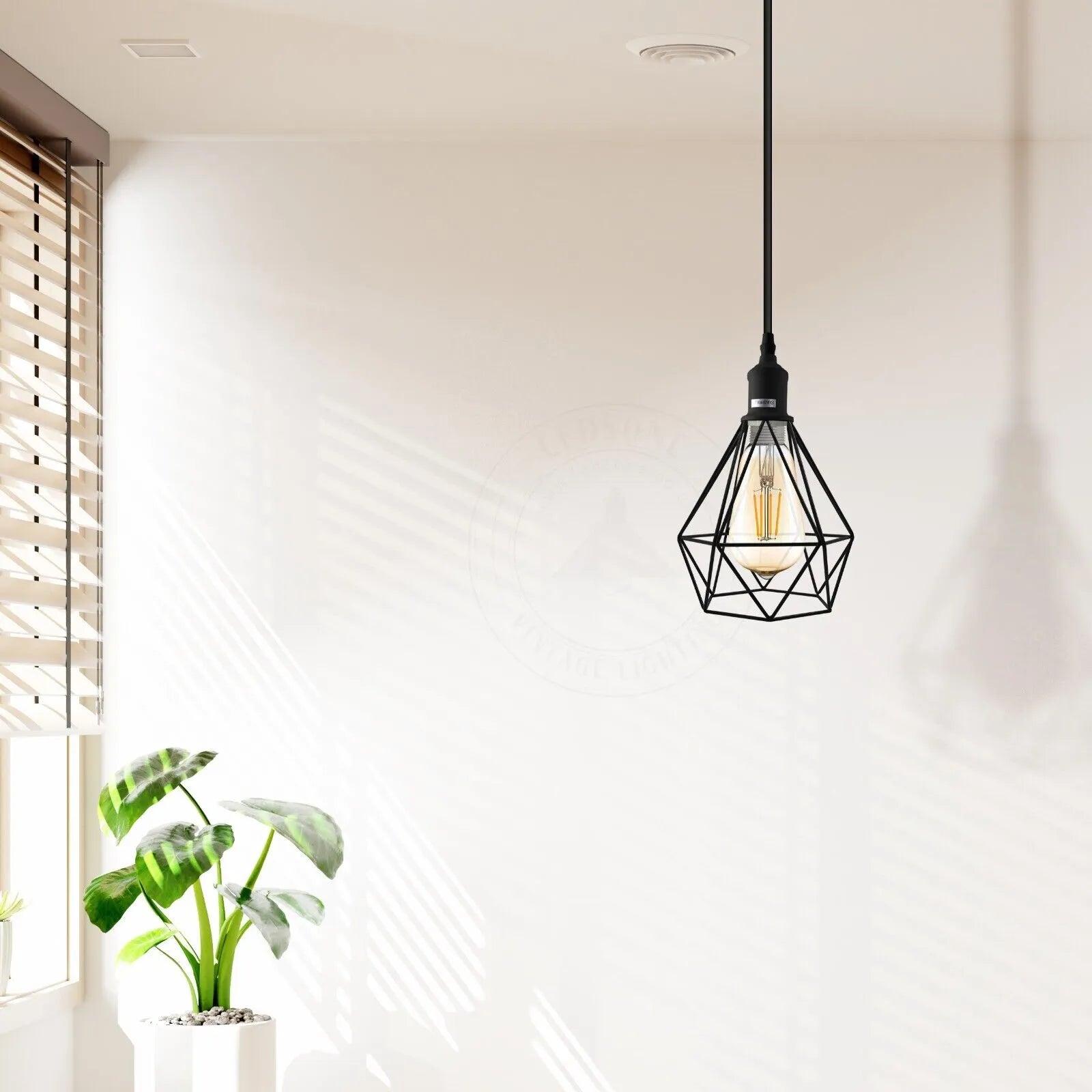 Abat-jour suspension plafond cage métal industriel 
