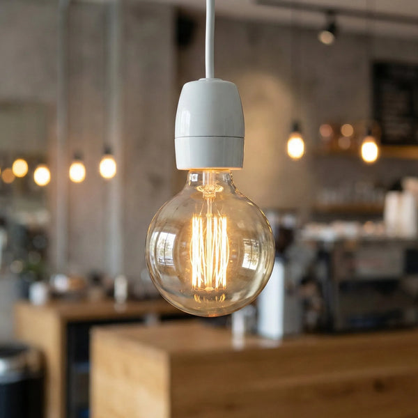 Douille support lampe blanc résistant à la chaleur vis cuivre E27