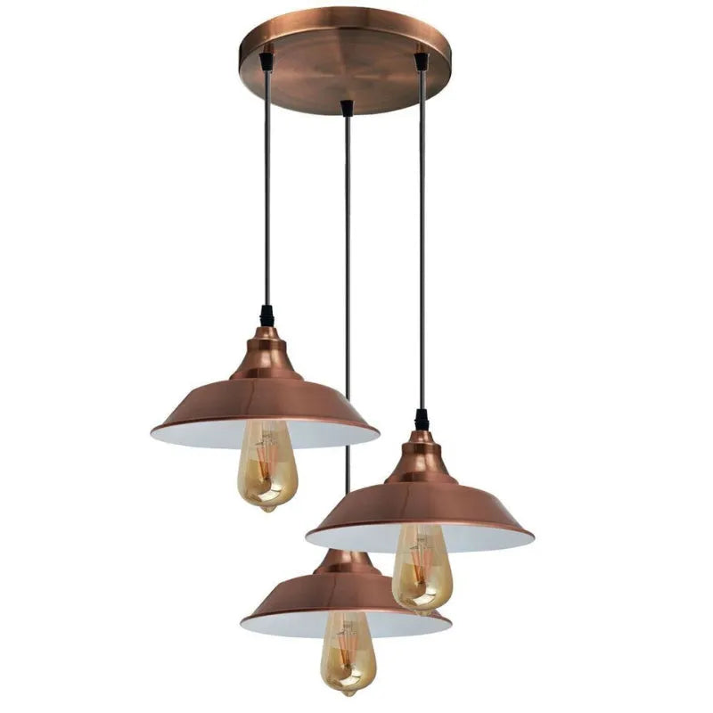 Lampe suspendue vintage industrielle en métal noir, suspension E27 pour cuisine moderne, bar ou restaurant, LEDsone France