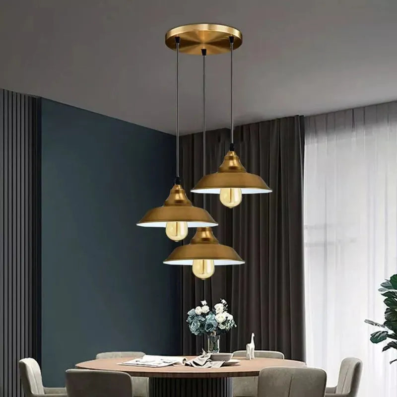 Lampe suspendue vintage industrielle en métal noir, suspension E27 pour cuisine moderne, bar ou restaurant, LEDsone France