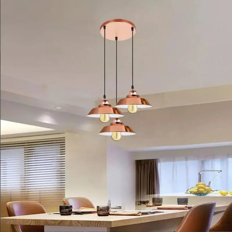 Lampe suspendue vintage industrielle en métal noir, suspension E27 pour cuisine moderne, bar ou restaurant, LEDsone France