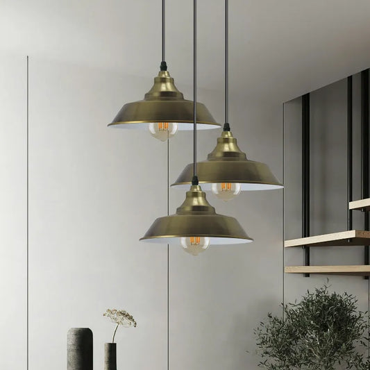 Lampe suspendue vintage industrielle en métal noir, suspension E27 pour cuisine moderne, bar ou restaurant, LEDsone France
