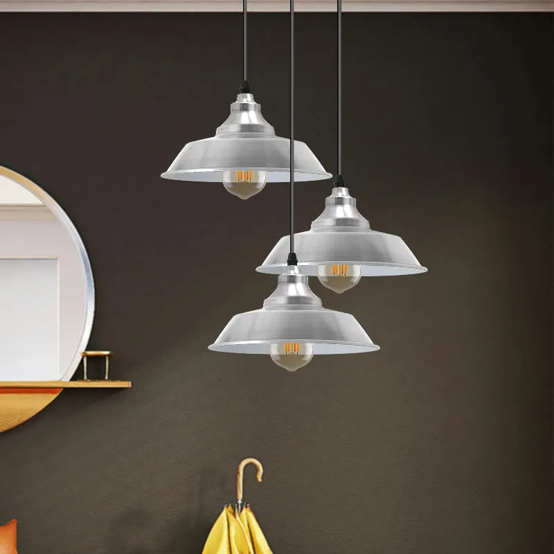 Lampe suspendue vintage industrielle en métal noir, suspension E27 pour cuisine moderne, bar ou restaurant, LEDsone France