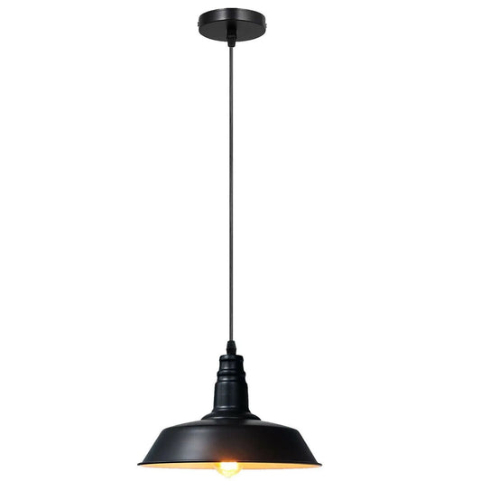 LEDSone Suspension Luminaire Vintage Métal Noir E27 pour Cuisine ~2168