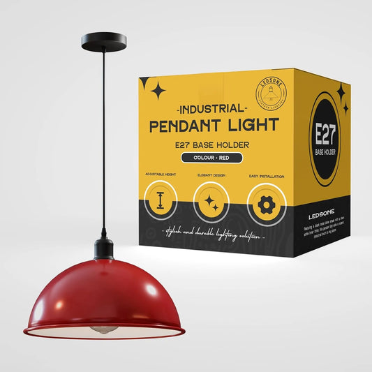 LEDSone Suspension Luminaire Cuisine Rétro en Métal Dôme 40 cm ~2183