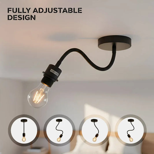 LEDSone Plafonnier et Applique Murale Flexible E27 - Spot Orientable Métal 34.5cm ~2221