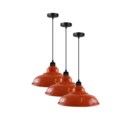 LEDSone Lot de 3 Suspension Luminaire Industrielle en Métal 32cm E27 ~2267
