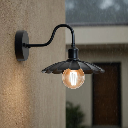 LEDSone Applique d'extérieur, noir mat, col de cygne, lampe de cour, éclairage de cour ~2269