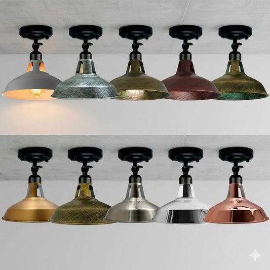LEDSone Plafonnier Orientable Métal 30 cm Luminaire Semi-Encastré Style Rétro E27 ~2291