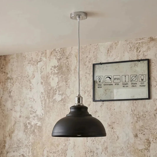 Suspension bistrot vintage - Lampe de industrielle table à manger | Ø 29 cm | E27~2321