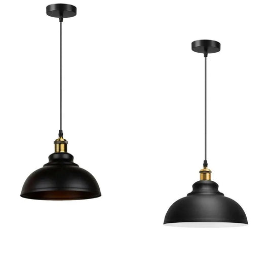 LEDSone Suspension Industrielle Métal E27 Câble Réglable  Noire Ø 29 cm ~2335