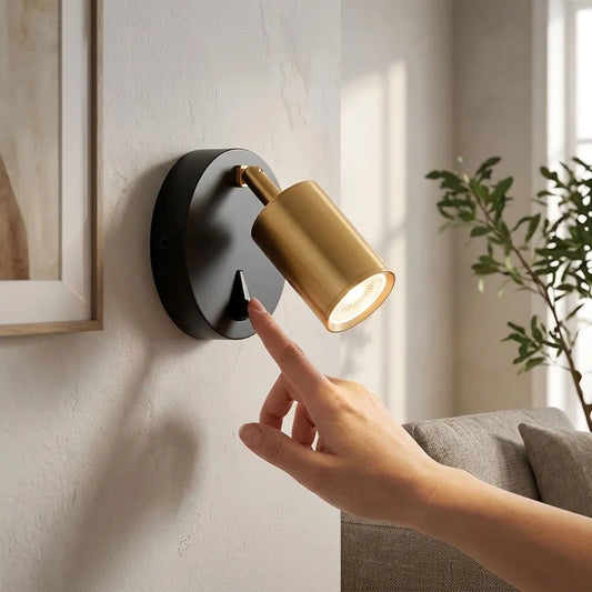 LEDSone Spot Mural Minimaliste avec Interrupteur - Applique Cylindre | 180° | GU10 ~2341