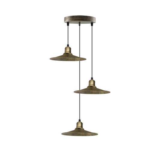 Ceiling Antique Brass 3 light Pendant Metal 