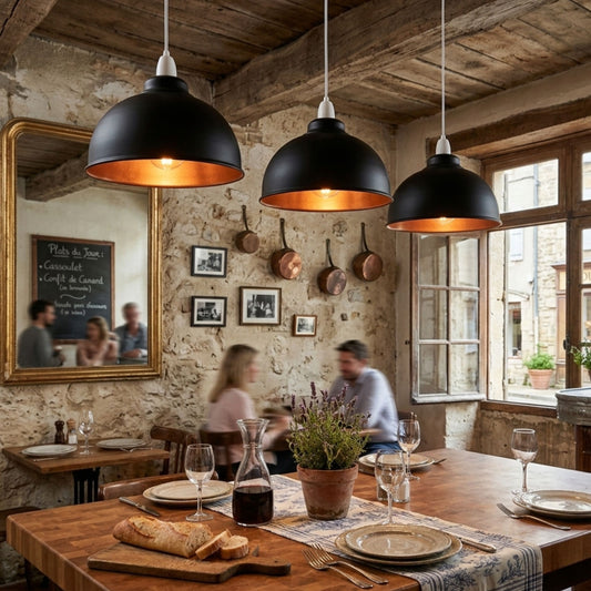 Lot de 3 Abat-jours Métal Rétro 21cm - Design Industriel Vintage ~1950