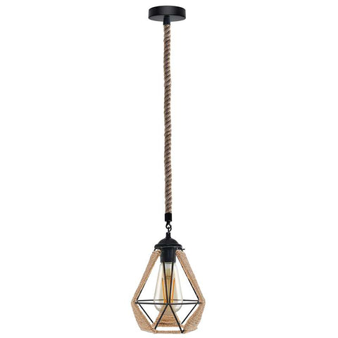 Lampe suspendue en corde de chanvre, Vintage, rétro, industriel, Loft, ~ 4587 