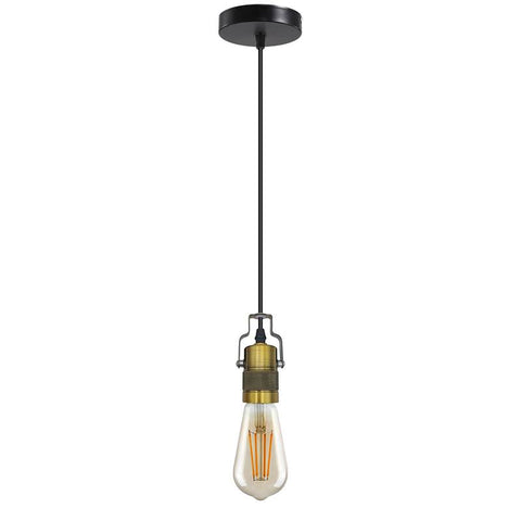 Support de lampe à suspension E27, Style industriel Vintage, 1m, plafond en laiton jaune, raccord ~ ​​4783 