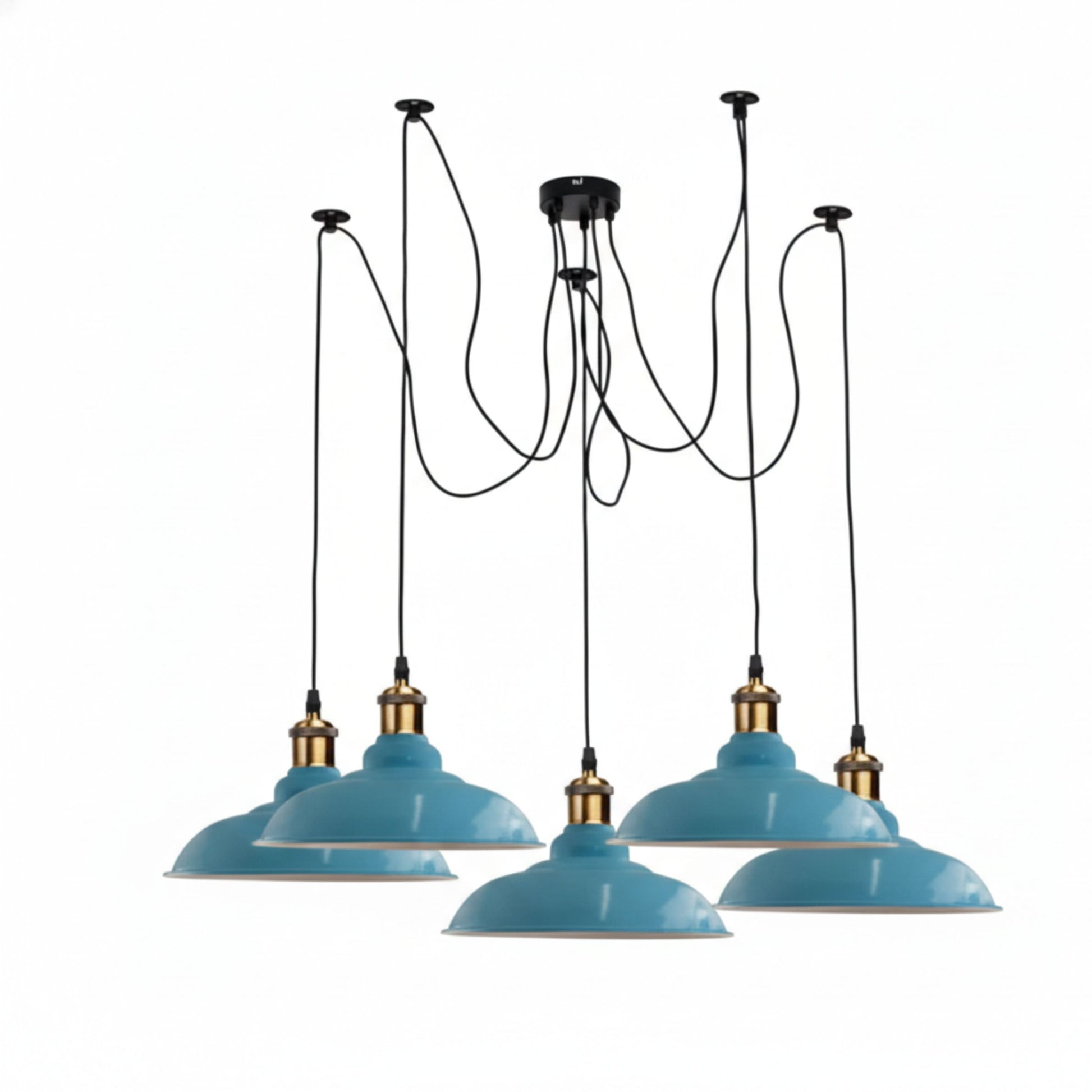 Suspension araignée 5 ampoules E27 de style industriel