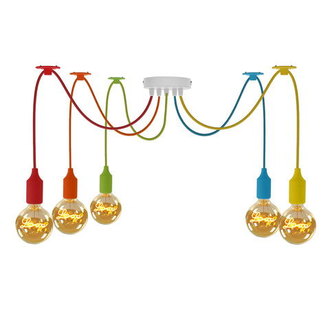 Lampe suspendue à 5 têtes en forme d'araignée, plusieurs couleurs, crochet flexible Swag ~ 4665 