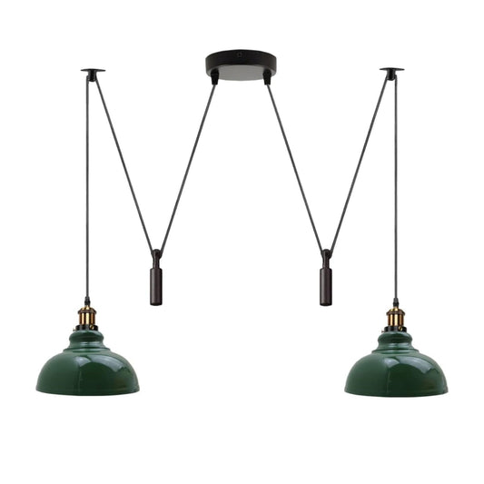 LEDSone Lustre Araignée Vert 2 Têtes - Style Industriel Métal 195cm ~1929