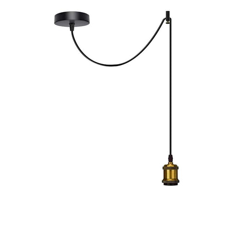 Support de lampe à suspension E27, Style industriel Vintage, plafond en laiton jaune, raccord ~ ​​4909 