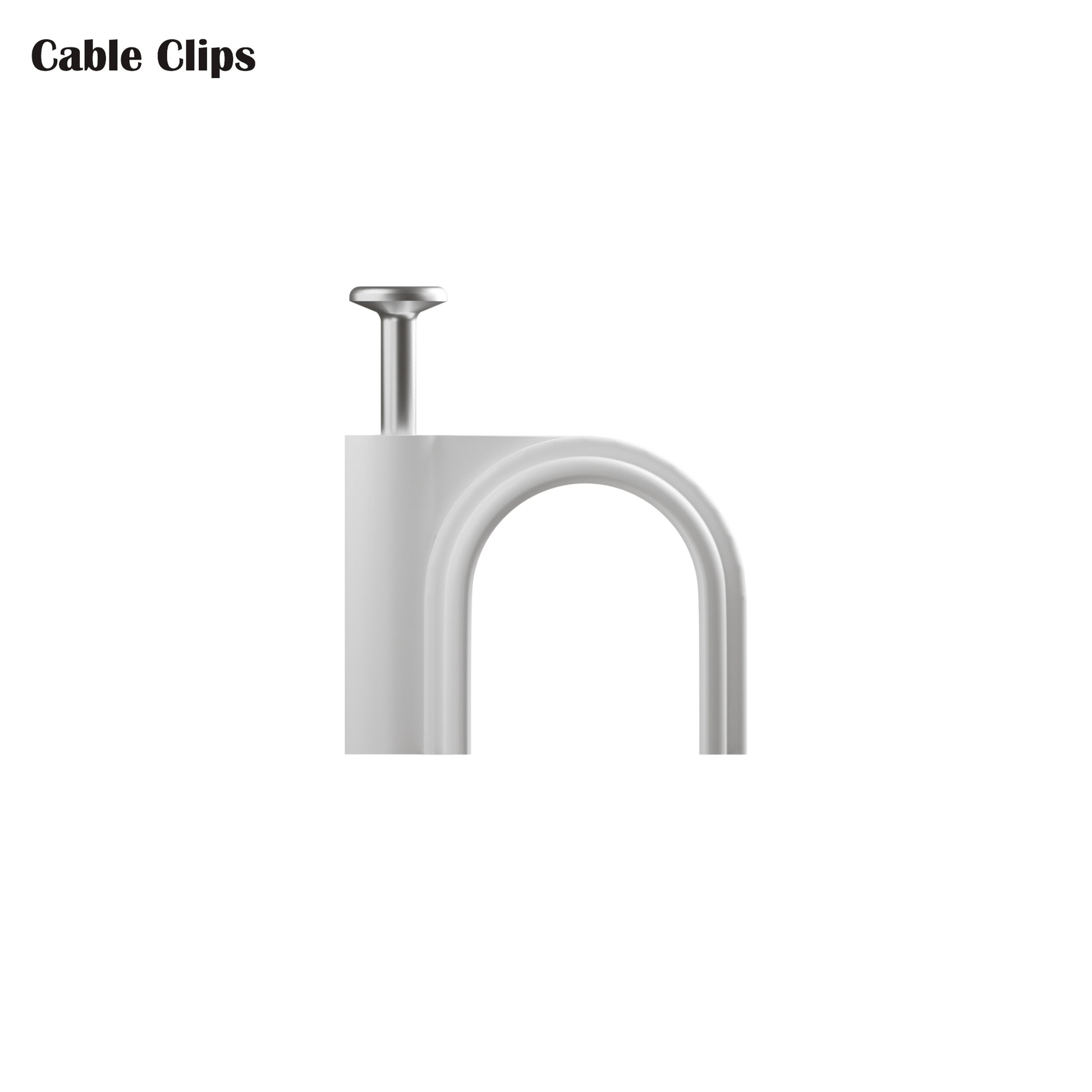 White Cable Clips with Strong Steel Nail Clips