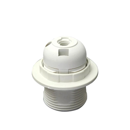 Support de douille suspendue pour ampoule E27, vis Edison, support de lampe en plastique blanc ~ 4366