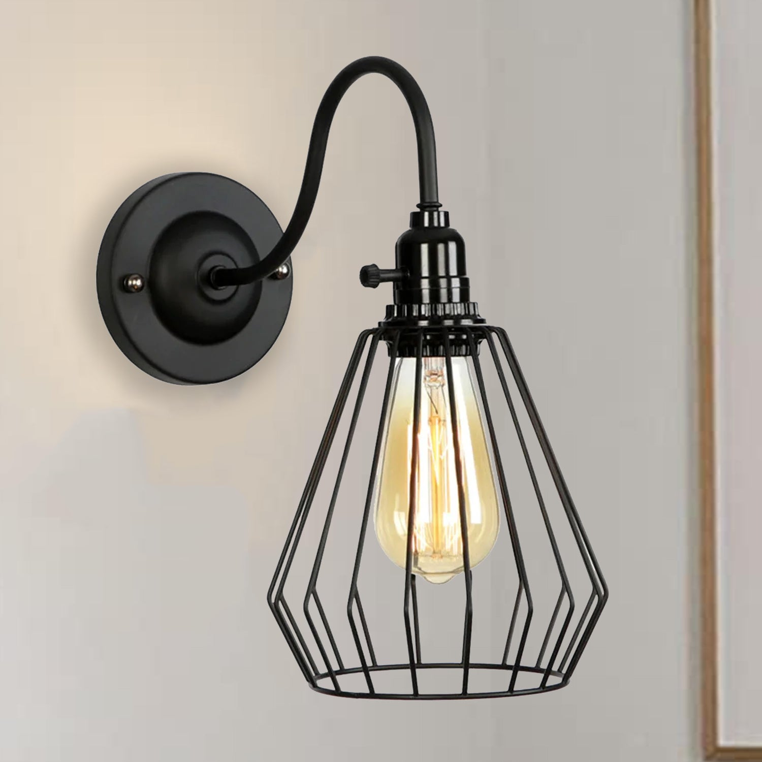 goose neck Cage Wall Light