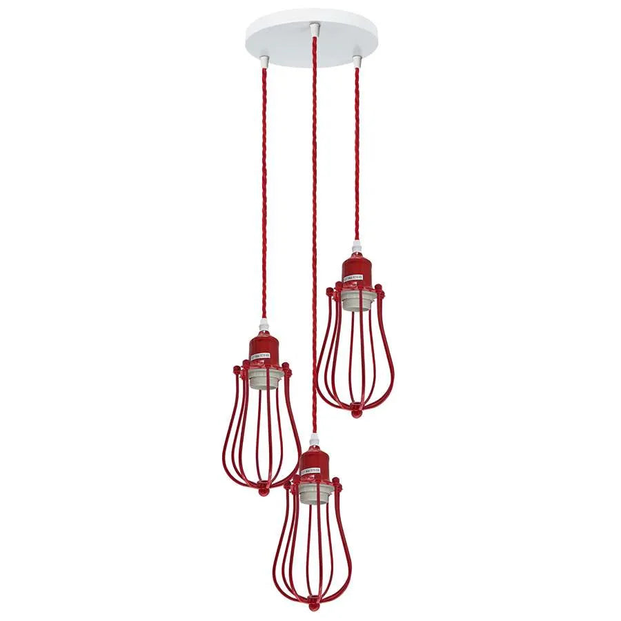 3 light metal cage ceiling pendant lights