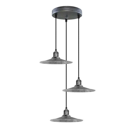 Lampe suspendue à 3 lumières avec abat-jour en métal ~ 5138