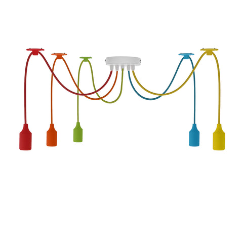 Lampe suspendue à 5 têtes en forme d'araignée, plusieurs couleurs, crochet flexible Swag ~ 4665 