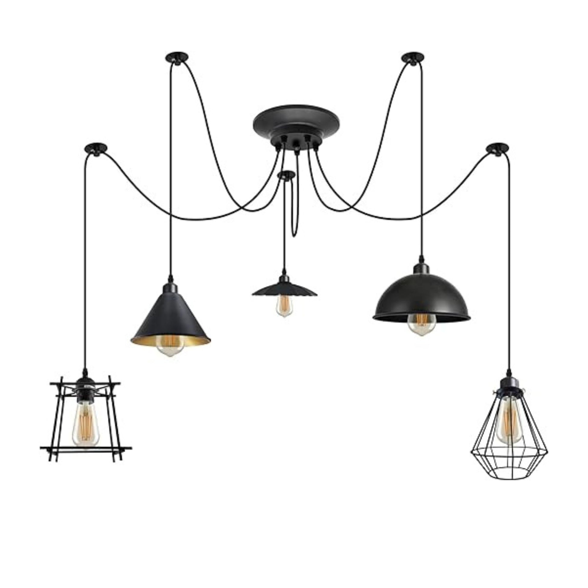 Suspension réglable en hauteur pour salle à manger style loft.