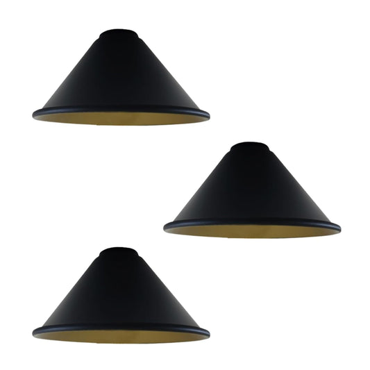 LEDSone Lot de 3 Abat-jours Industriels 21cm - Dôme Métal Rétro ~1954