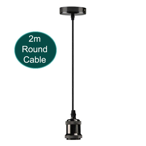 Support de lampe E27 de 2m, luminaire suspendu, câble rond, support de Base E27 ~ 1727