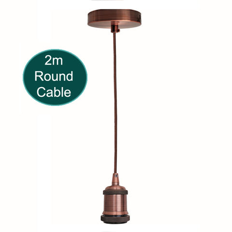 Support de lampe E27 de 2m, luminaire suspendu, câble rond, support de Base E27 ~ 1727