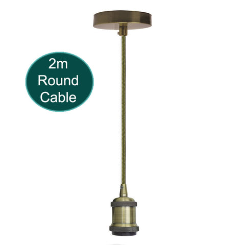 Support de lampe E27 de 2m, luminaire suspendu, câble rond, support de Base E27 ~ 1727