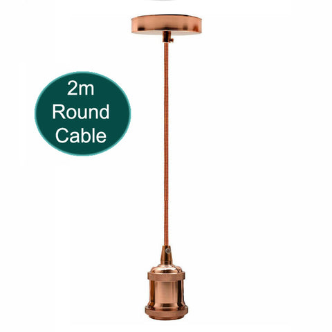 Support de lampe E27 de 2m, luminaire suspendu, câble rond, support de Base E27 ~ 1727