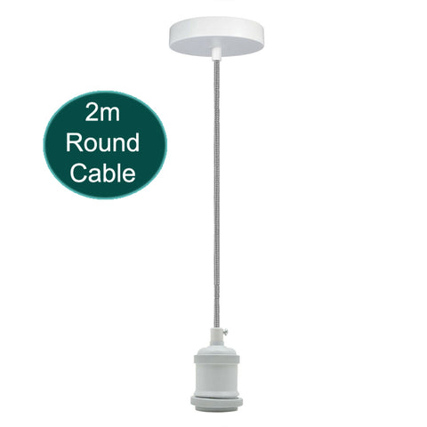 Support de lampe E27 de 2m, luminaire suspendu, câble rond, support de Base E27 ~ 1727