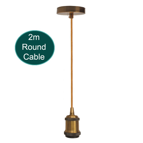 Support de lampe E27 de 2m, luminaire suspendu, câble rond, support de Base E27 ~ 1727