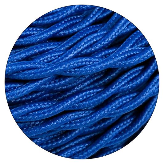 Câble en tissu électrique torsadé à 2 conducteurs bleu foncé de 5 m, 0,75 mm ~ 1756