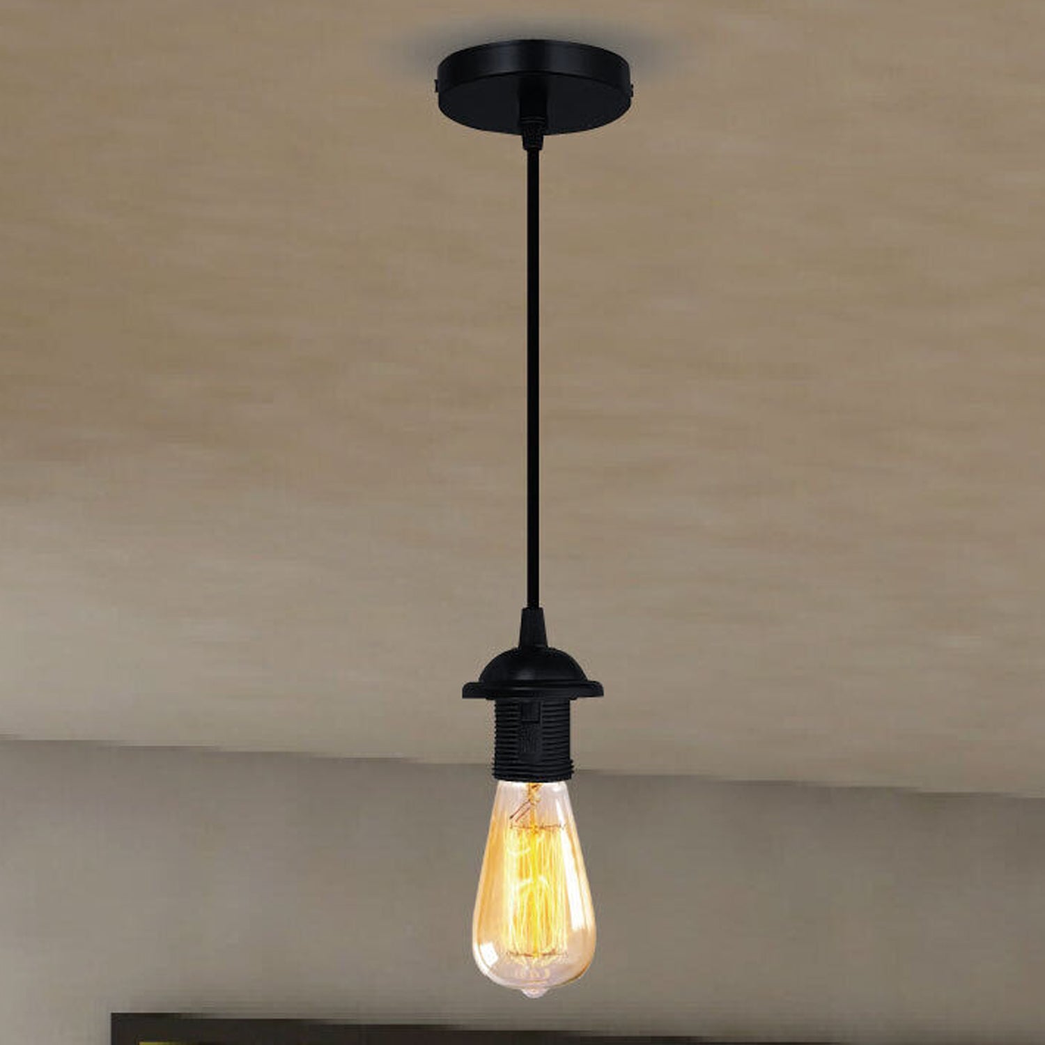 E27 Screw In Light Ceiling Rose Pendant Light