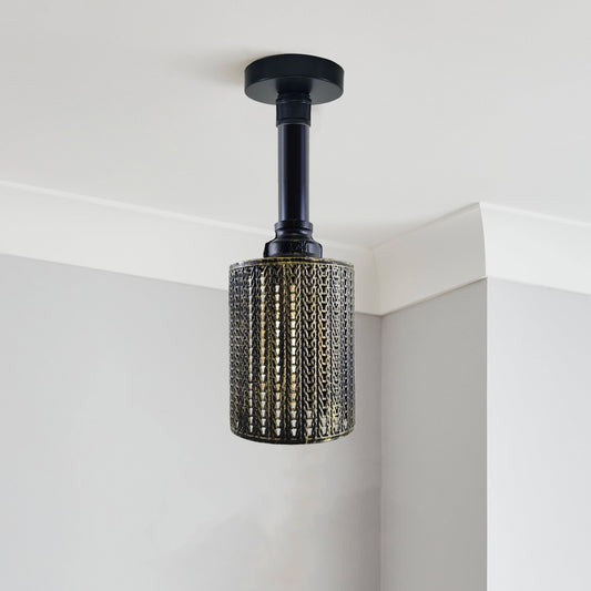 Plafonnier de tuyau industriel moderne raccordant des lumières affleurantes de cage vintage UK ~ 3606