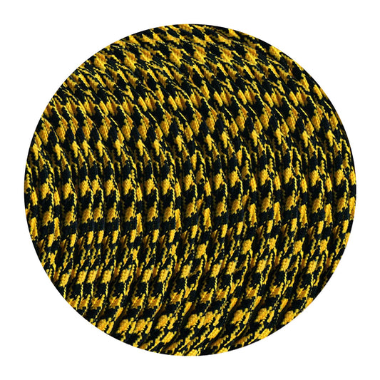 Câble électrique flexible jaune et noir tressé en tissu torsadé à 2 conducteurs de 10 m ~ 4887