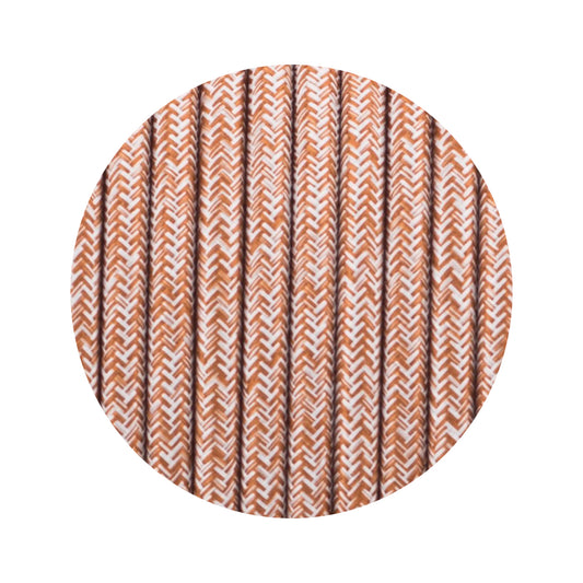 Câble flexible multi-tweed marron en tissu tressé vintage rond à 3 noyaux 0,75 mm ~ 4880