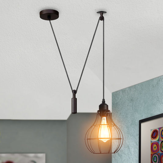 Plafonnier en métal suspendu lampe rétro industrielle Vintage lumière ~ 3679