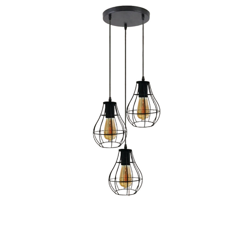 Lampe suspendue au plafond en métal noir rétro vintage industriel, lampe de style E27 Edison ~ 3878
