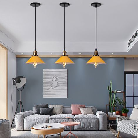 Luminaire Suspendu Industriel Couleur Macaron Lustre Rétro Suspension D'îlot De Cuisine Éclairage À Tête Unique E27 pour L'éclairage De Café De Bar De Restaurant