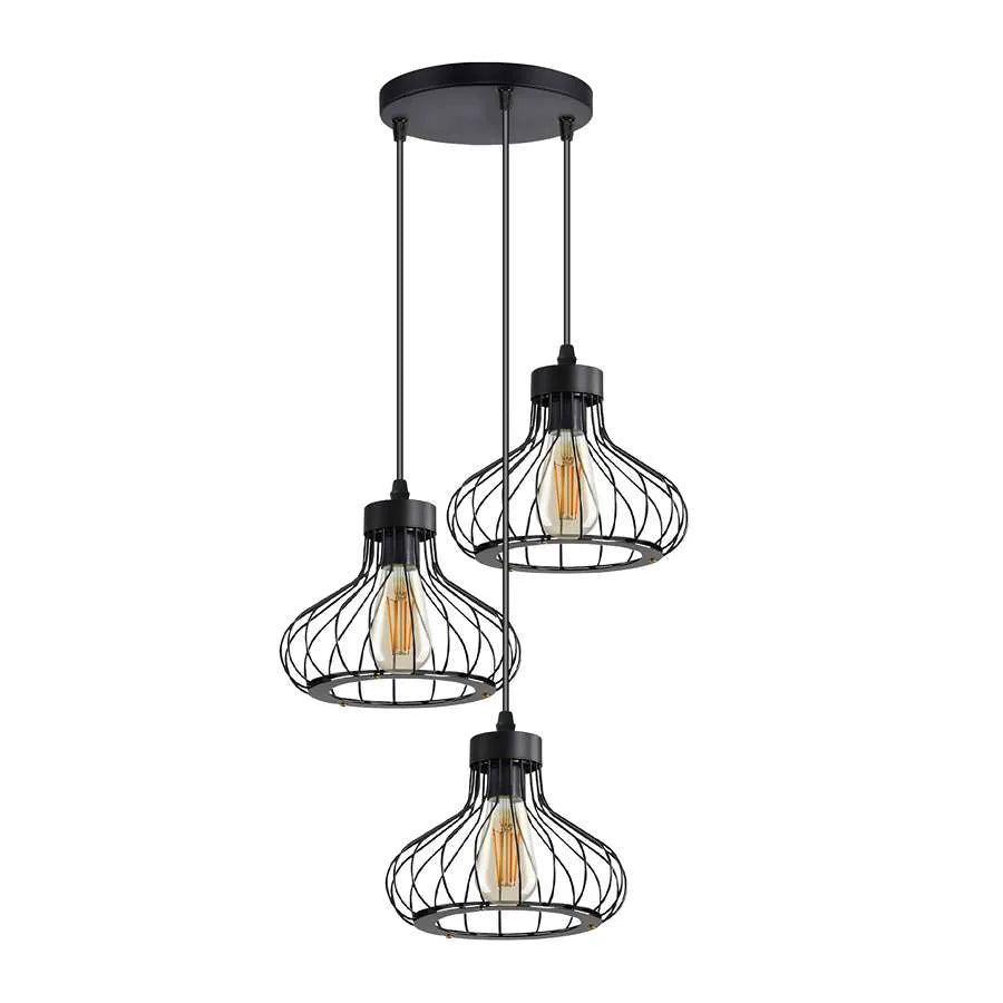 3 light metal ceiling pendant light fixture