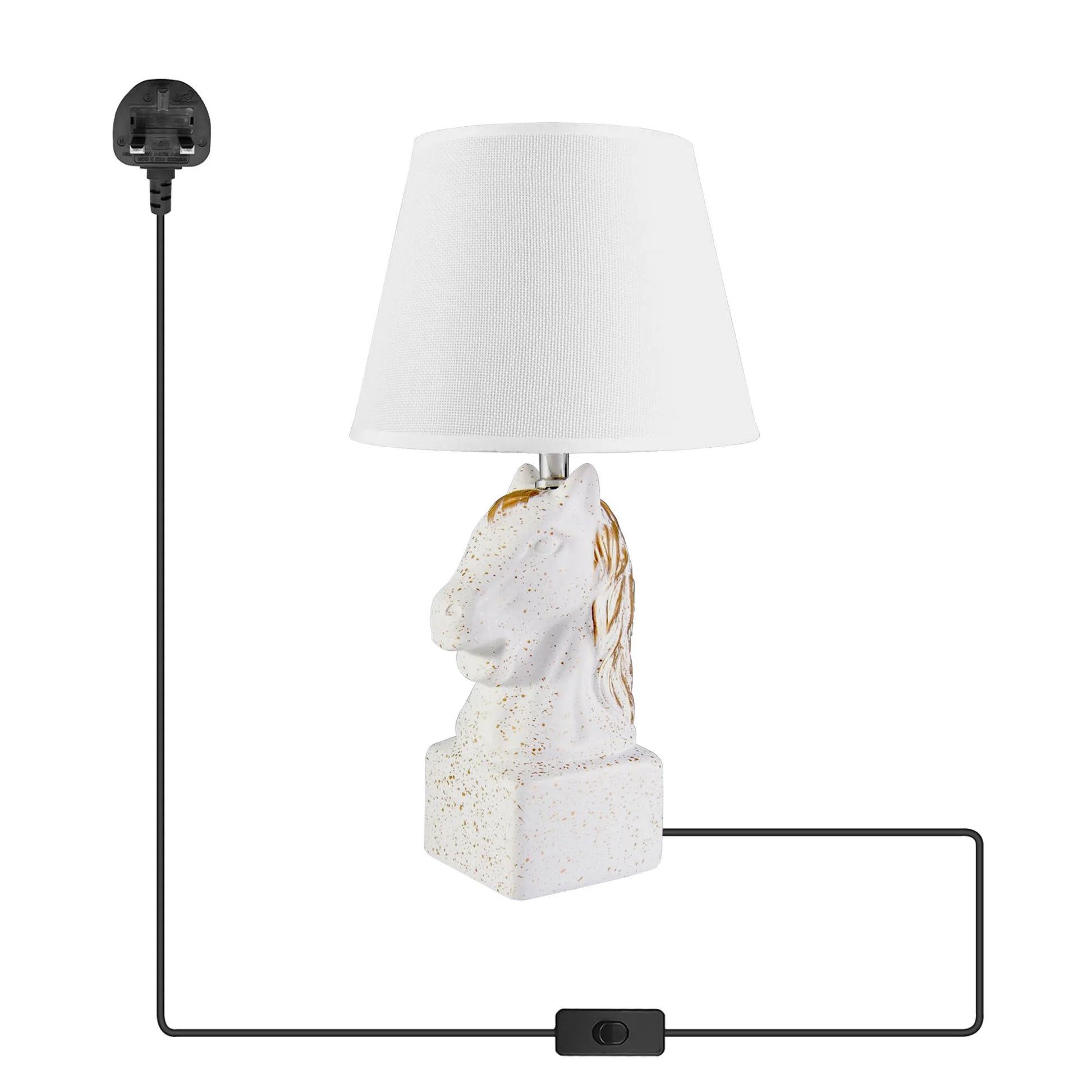 White desk and TABLE LAMP